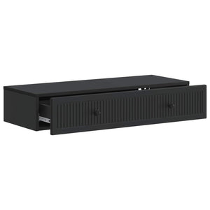 Wandmontierter Nachttisch Schwarz 87,5 cm