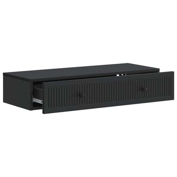 Wandmontierter Nachttisch Schwarz 87,5 cm