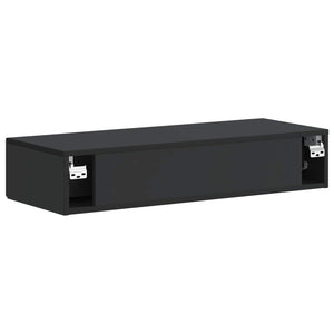Wandmontierter Nachttisch Schwarz 87,5 cm