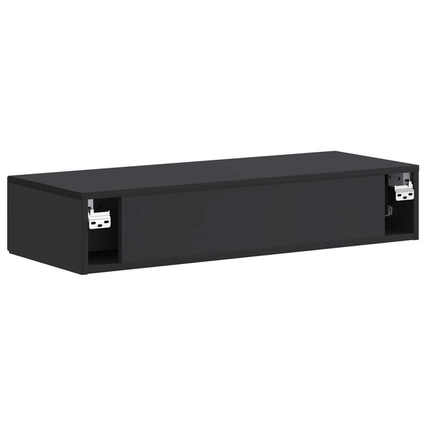 Wandmontierter Nachttisch Schwarz 87,5 cm