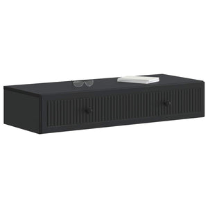 Wandmontierter Nachttisch Schwarz 87,5 cm