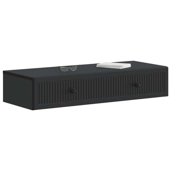 Wandmontierter Nachttisch Schwarz 87,5 cm
