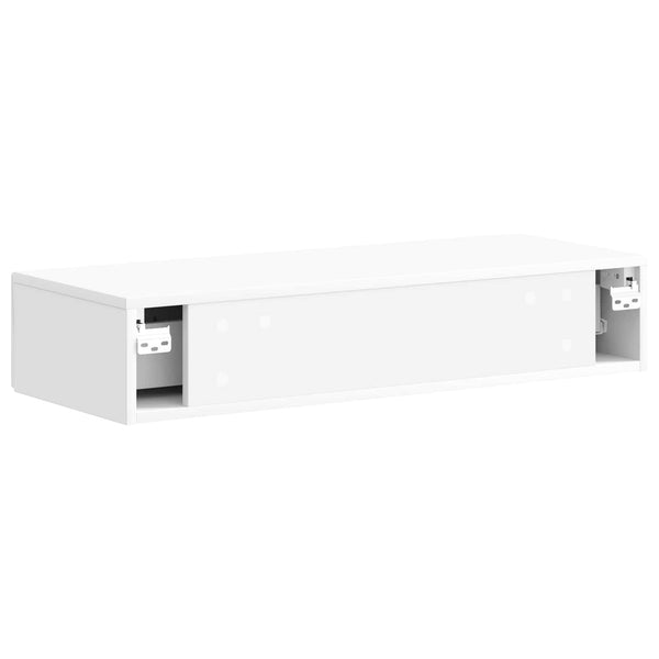 Wand-Beistelltisch Weiß Hochglanz 87,5cm