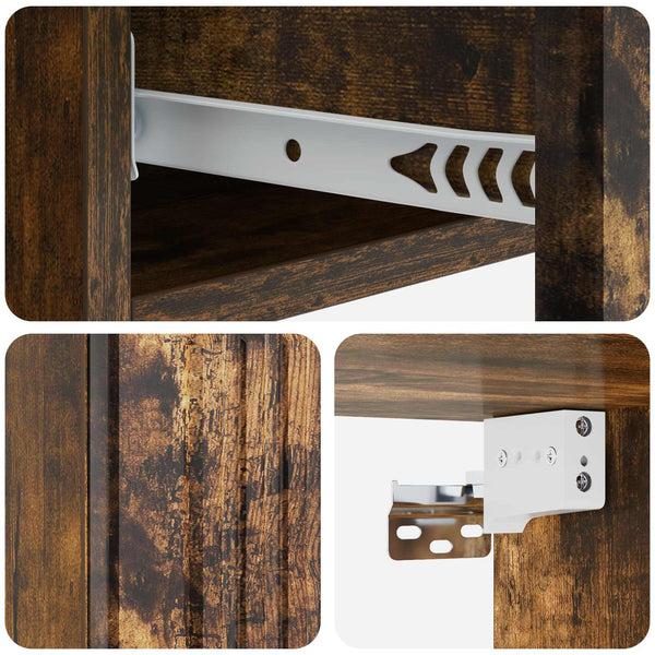 vidaXL Table d'appoint murale Chêne fumé Bois d'ingénierie