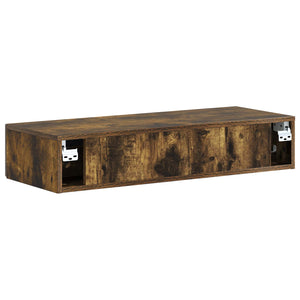 vidaXL Table d'appoint murale Chêne fumé Bois d'ingénierie