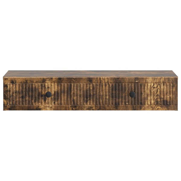 vidaXL Table d'appoint murale Chêne fumé Bois d'ingénierie