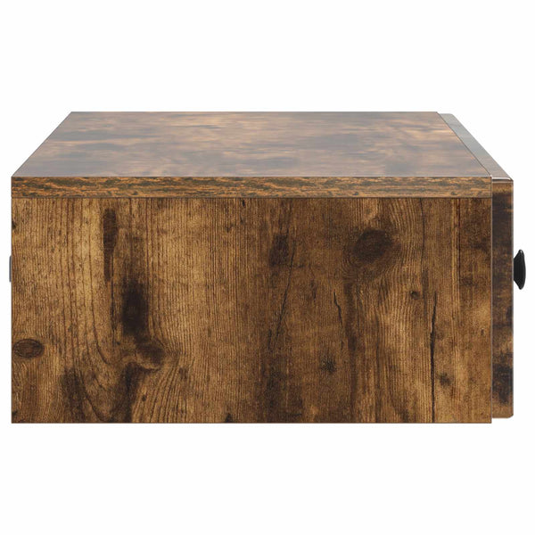 vidaXL Table d'appoint murale Chêne fumé Bois d'ingénierie