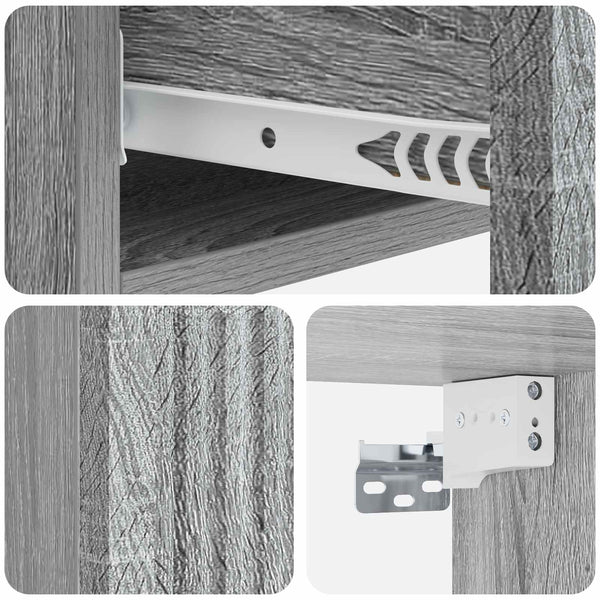 vidaXL Table d'appoint murale Gris Sonoma 87,5 x 34,5 x 17 cm