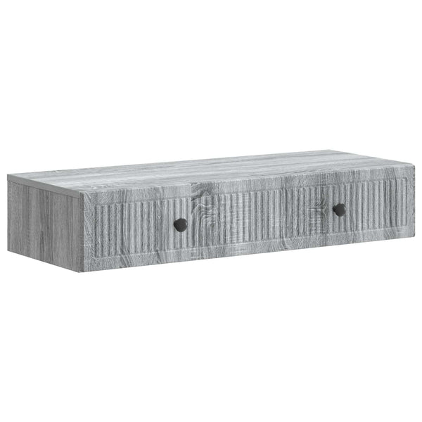vidaXL Table d'appoint murale Gris Sonoma 87,5 x 34,5 x 17 cm