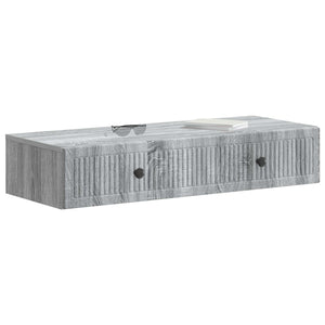 vidaXL Table d'appoint murale Gris Sonoma 87,5 x 34,5 x 17 cm