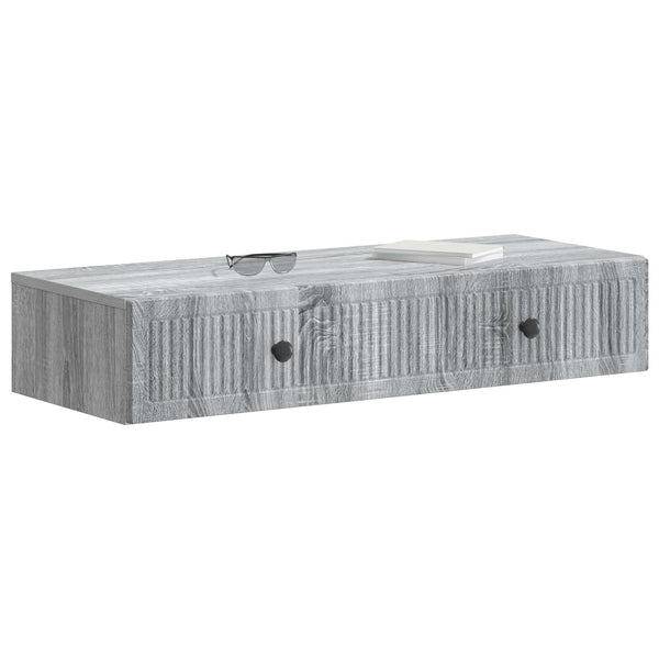 vidaXL Table d'appoint murale Gris Sonoma 87,5 x 34,5 x 17 cm