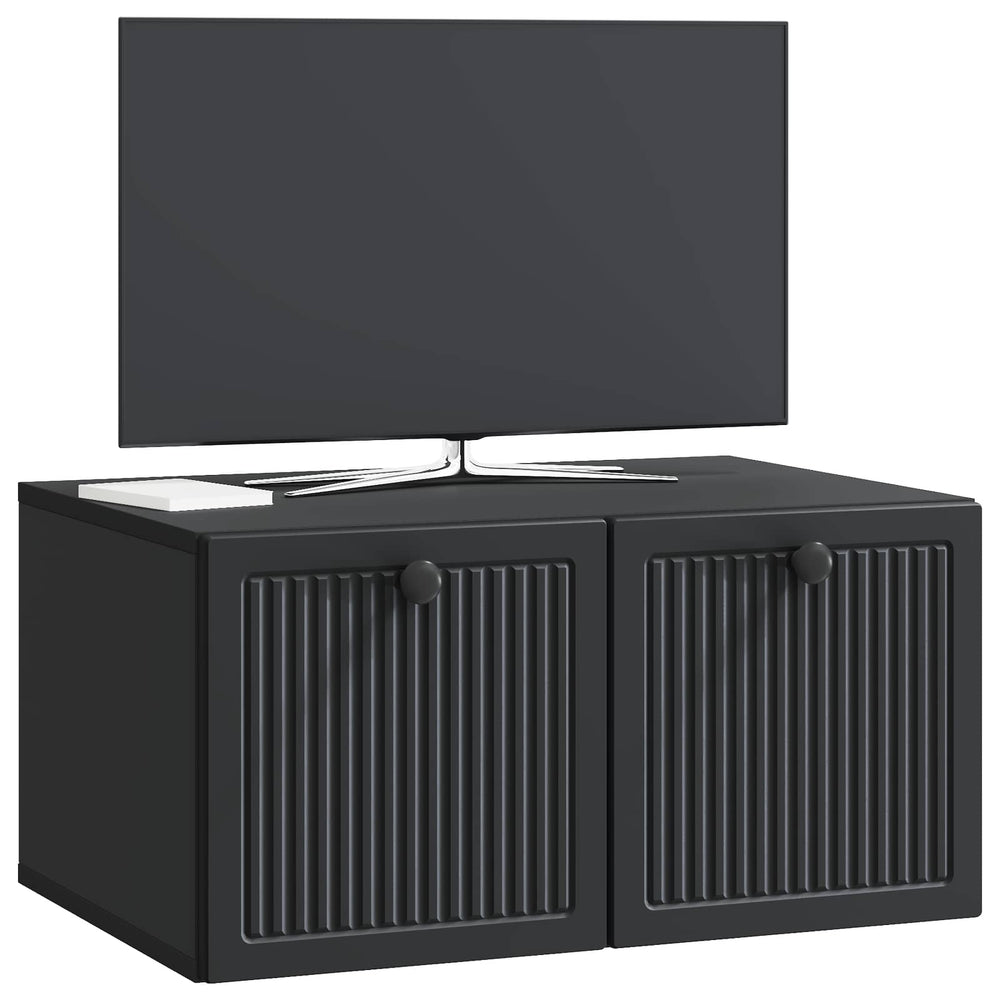 Wandmontierter TV-Schrank Schwarz