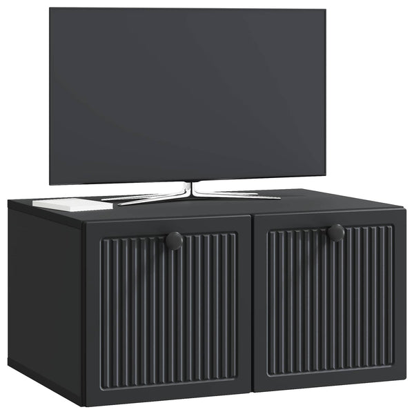 Wandmontierter TV-Schrank Schwarz