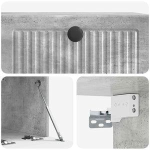 Wandmontierter TV-Schrank Betongrau