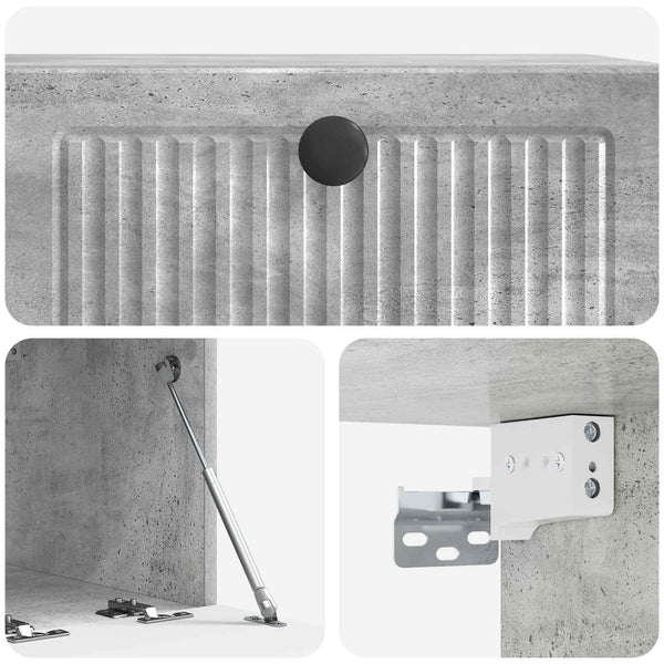 Wandmontierter TV-Schrank Betongrau