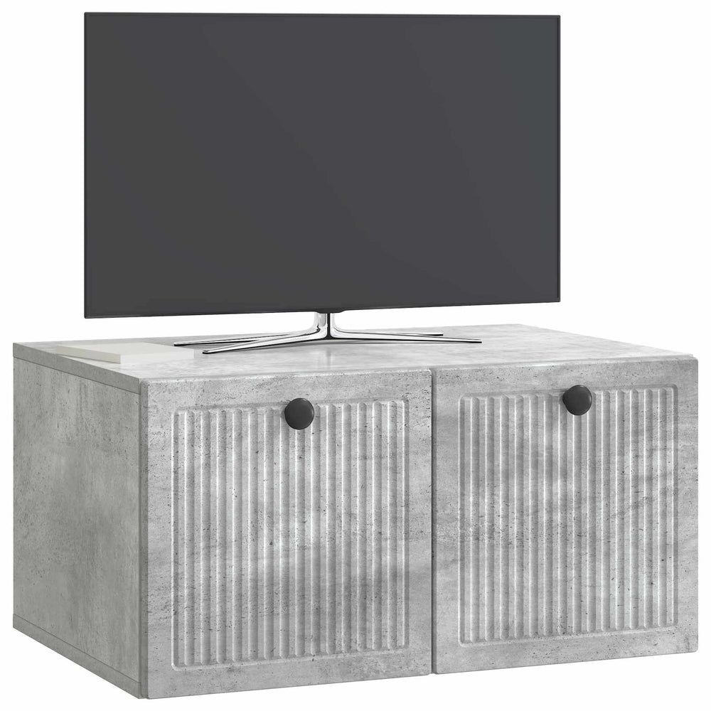 vidaXL Meuble TV mural gris béton 59,5 x 41 x 30 cm