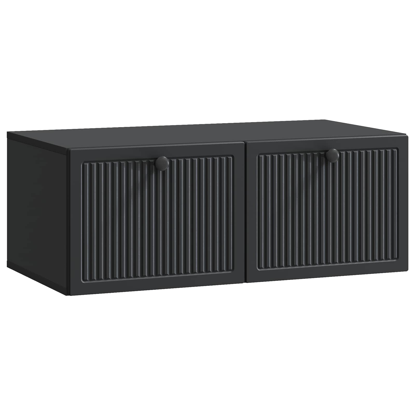 Wandmontierter TV-Schrank Schwarz