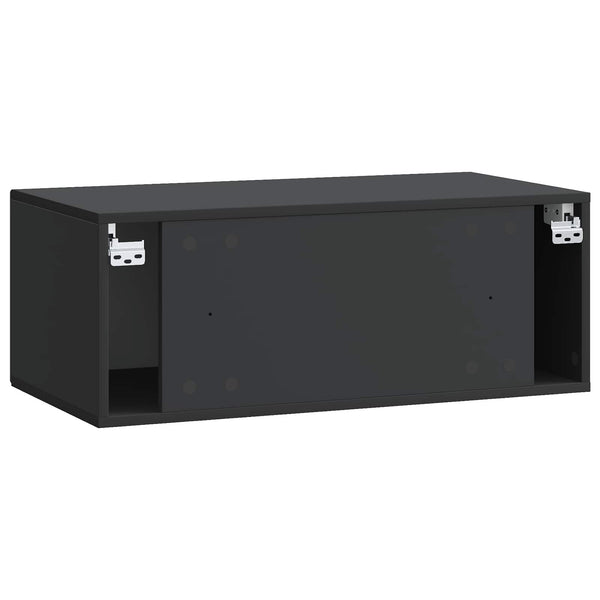 Wandmontierter TV-Schrank Schwarz