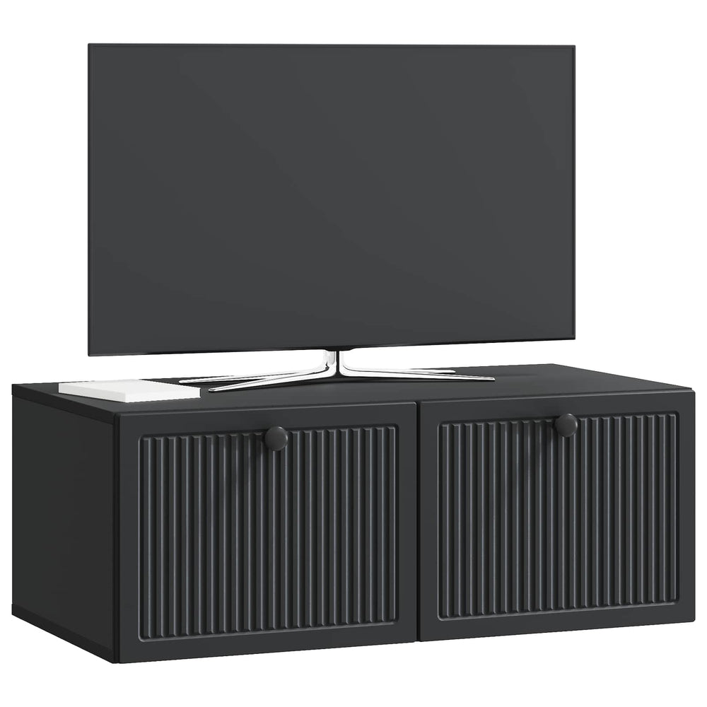 Wandmontierter TV-Schrank Schwarz