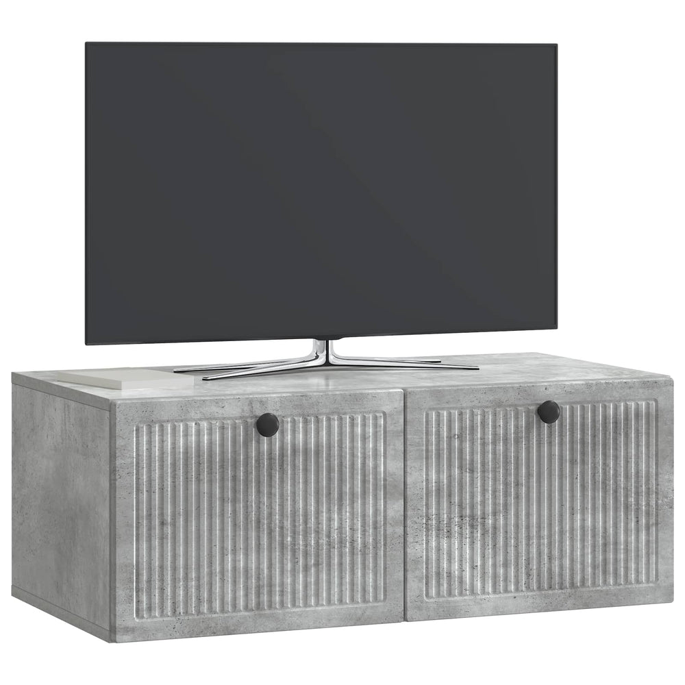 Wandmontierter TV-Schrank Betongrau