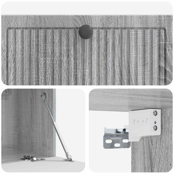 vidaXL Meuble TV mural Chêne sonoma gris 78,5 x 41 x 30 cm