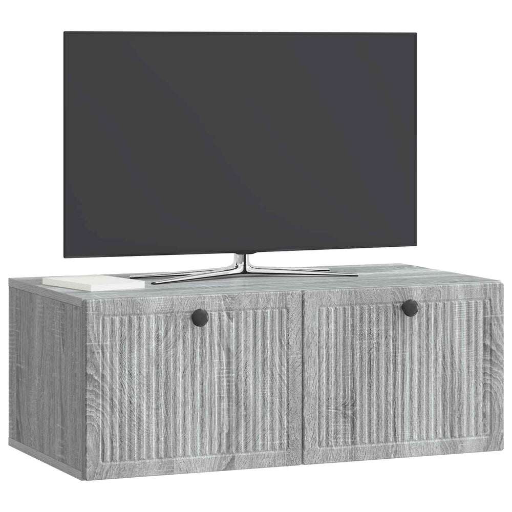 vidaXL Meuble TV mural Chêne sonoma gris 78,5 x 41 x 30 cm