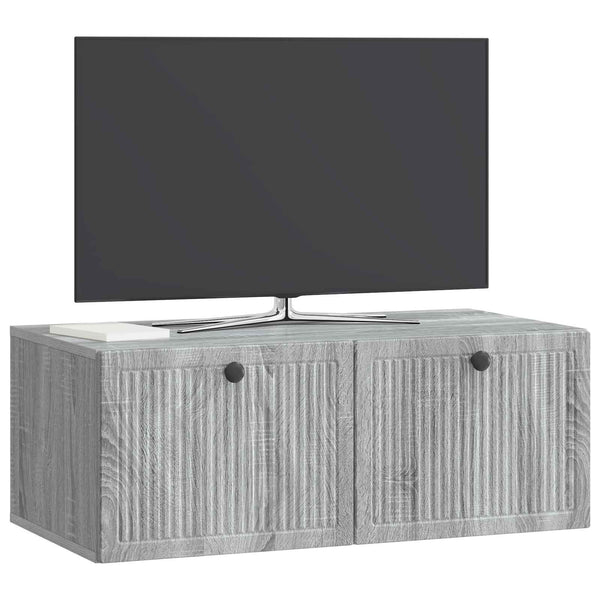 vidaXL Meuble TV mural Chêne sonoma gris 78,5 x 41 x 30 cm