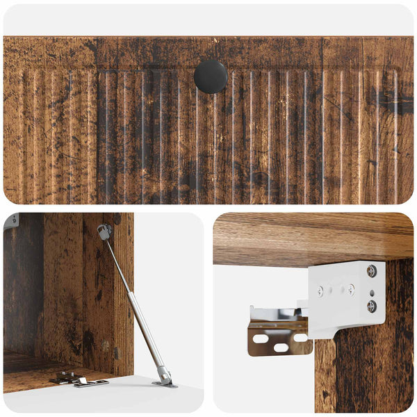 Wandmontierter TV-Schrank Altholz