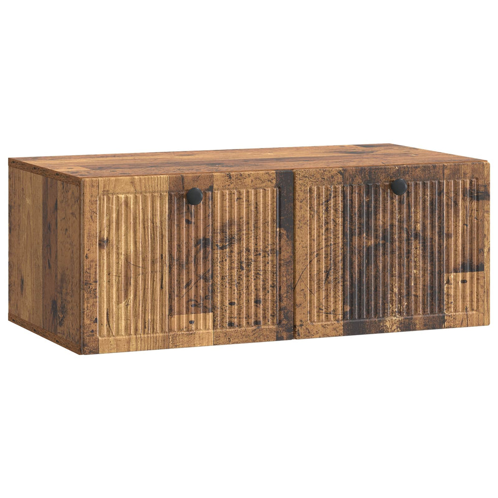 Wandmontierter TV-Schrank Altholz