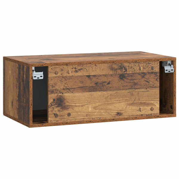 Wandmontierter TV-Schrank Altholz