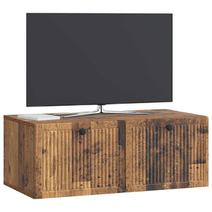 Wandmontierter TV-Schrank Altholz