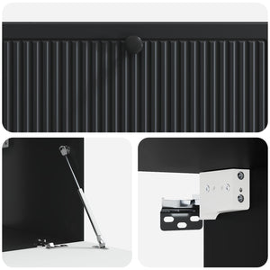 Wandmontierter TV-Schrank, Schwarz, 98 cm