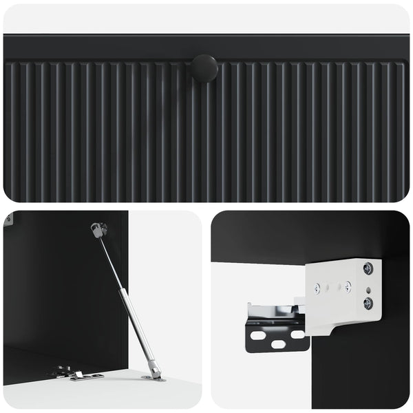 Wandmontierter TV-Schrank, Schwarz, 98 cm