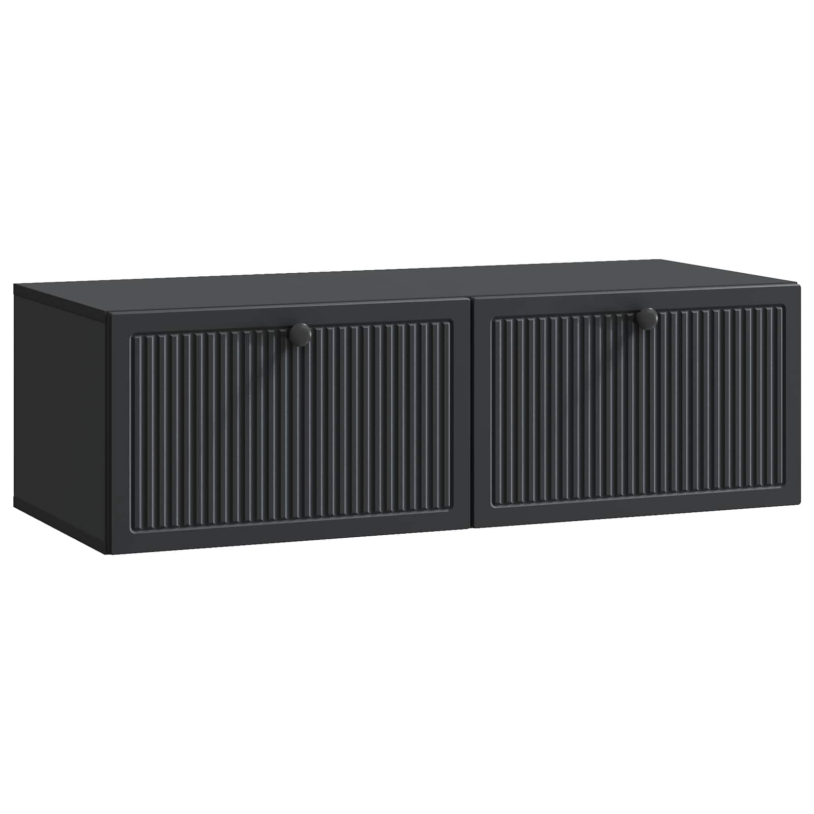 Wandmontierter TV-Schrank, Schwarz, 98 cm