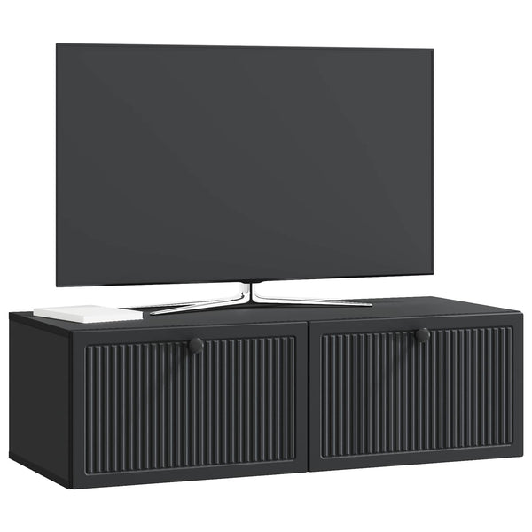 Wandmontierter TV-Schrank, Schwarz, 98 cm