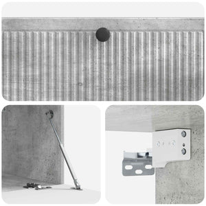 Wandmontierter TV-Schrank Betongrau 98 cm