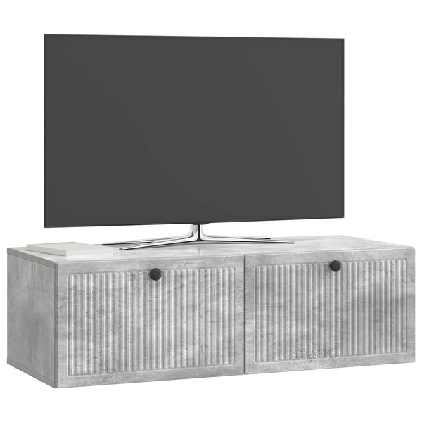 Wandmontierter TV-Schrank Betongrau 98 cm