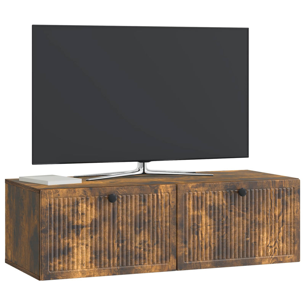 Wandmontierter TV-Schrank Geräucherte Eiche 98 cm