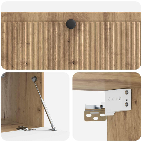 Wandmontierter TV-Schrank Eiche 98cm