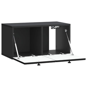 Wandmontierter TV-Schrank Schwarz