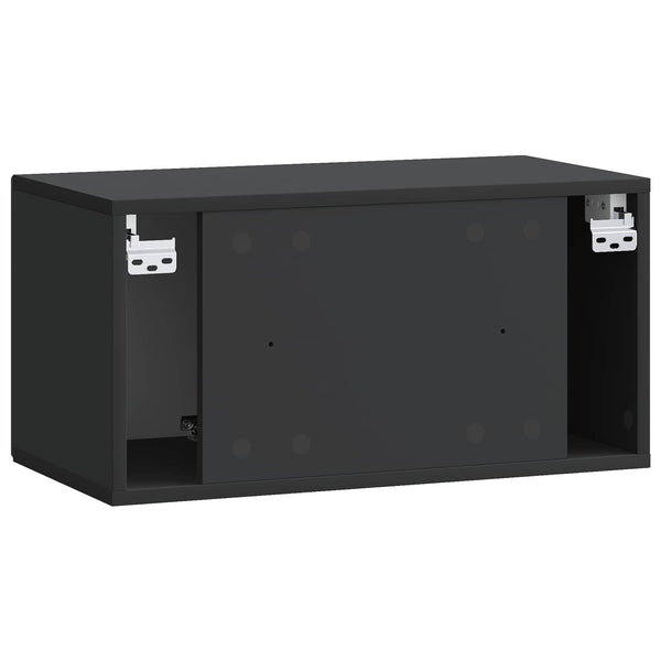 Wandmontierter TV-Schrank Schwarz