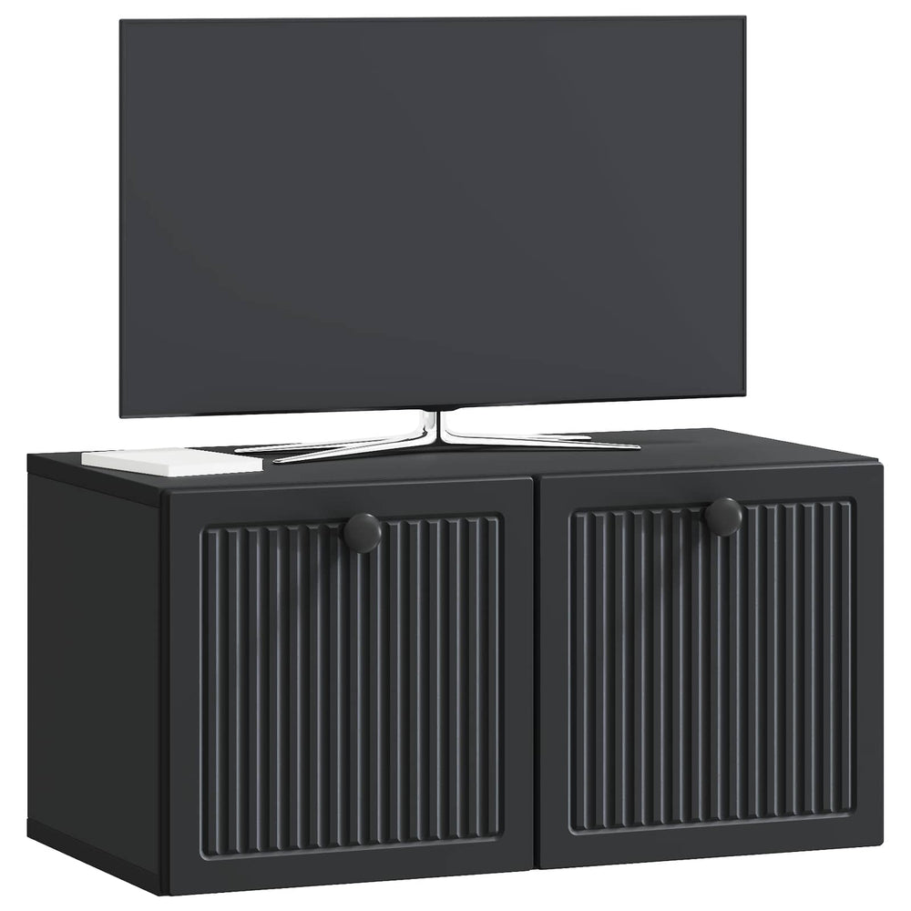vidaXL Meuble TV mural noir 59,5 x 31 x 30 cm