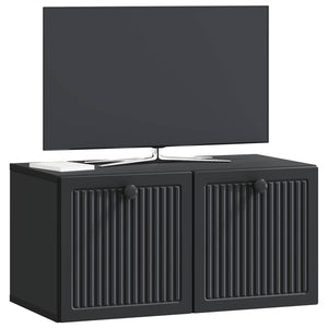 Wandmontierter TV-Schrank Schwarz