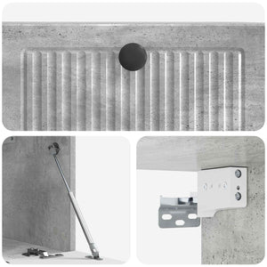 Wandmontierter TV-Schrank Betongrau