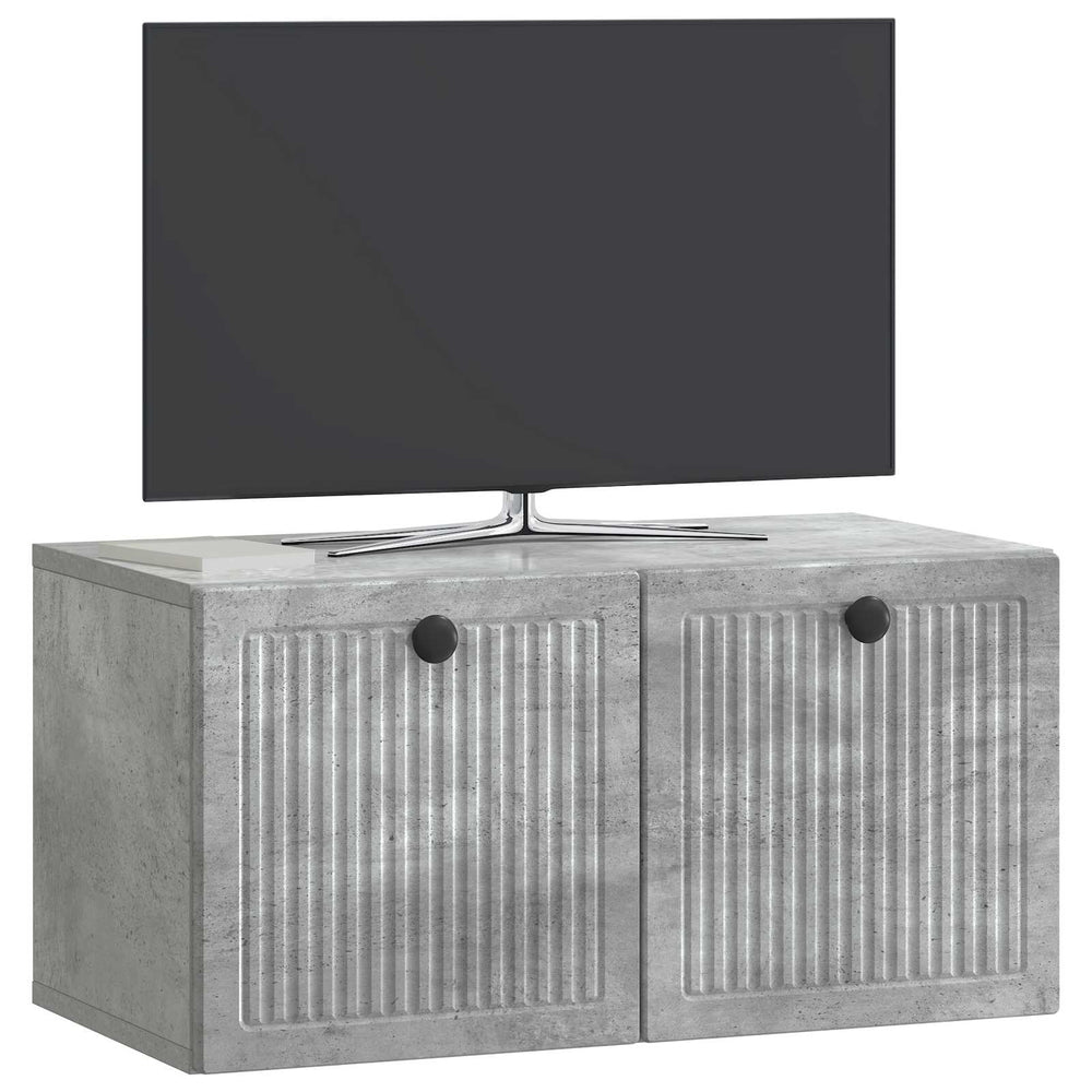 Wandmontierter TV-Schrank Betongrau