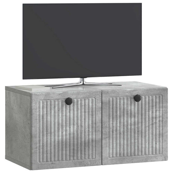 Wandmontierter TV-Schrank Betongrau