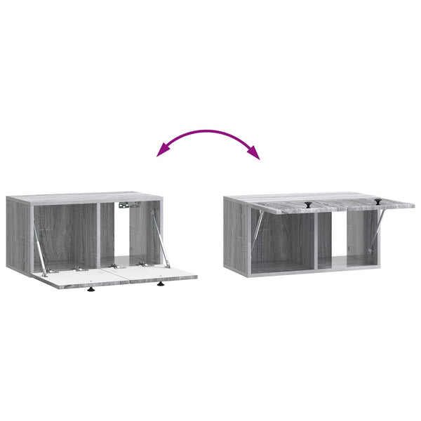 Wandmontierter TV-Schrank Grau Sonoma