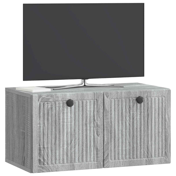 Wandmontierter TV-Schrank Grau Sonoma