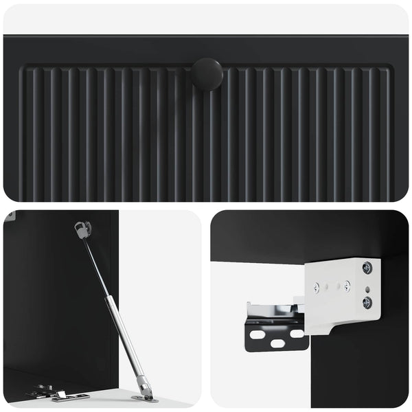 Wandmontierter TV-Schrank, Schwarz, 78,5 cm