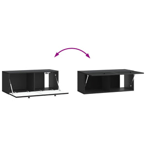 Wandmontierter TV-Schrank, Schwarz, 78,5 cm